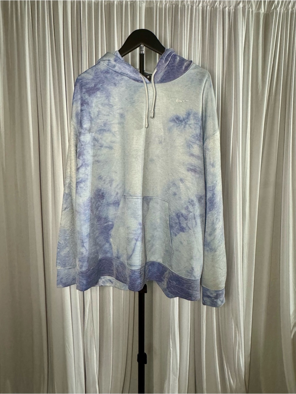 Nike Light Blue and Lavender Tie-Dye Hoodie